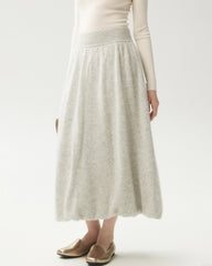Cashmere Silk Knit Balloon Maxi Skirt