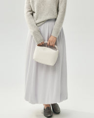 Cashmere Silk Knit Balloon Maxi Skirt