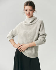 Cashmere Silk Relaxed Funnel Neck Sweater