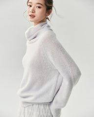 Cashmere Silk Relaxed Funnel Neck Sweater