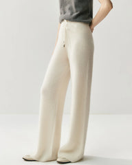 Cashmere Wool Zip Up Hoodie and Straight-Leg Pants