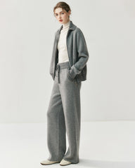 Cashmere Wool Zip Cardigan Set for Women