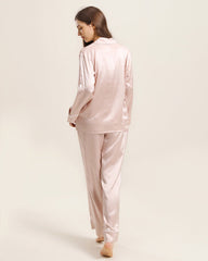 Classic Silk Pajamas For Women, Pink
