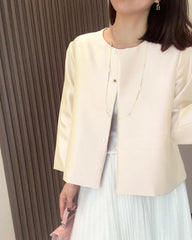 Cropped Silk and Wool Blazer - DAISYSILK UK
