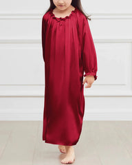 Girls Long Sleeve Silk Nightgown - DAISYSILK UK
