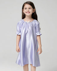 Girls Silk Short Sleeve Nightgown - DAISYSILK UK