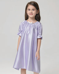 Girls Silk Short Sleeve Nightgown