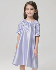 Girls Silk Short Sleeve Nightgown - DAISYSILK UK