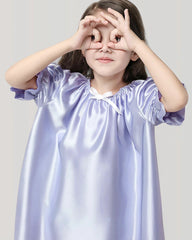 Girls Silk Short Sleeve Nightgown - DAISYSILK UK
