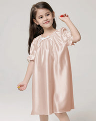 Girls Silk Short Sleeve Nightgown - DAISYSILK UK