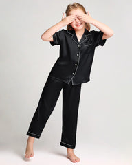 Unisex Kids Short Sleeve Silk Pajamas Set - DAISYSILK UK