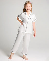 Unisex Kids Short Sleeve Silk Pajamas Set - DAISYSILK UK