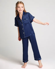 Unisex Kids Short Sleeve Silk Pajamas Set - DAISYSILK UK