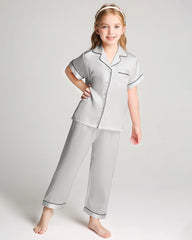 Unisex Kids Short Sleeve Silk Pajamas Set - DAISYSILK UK