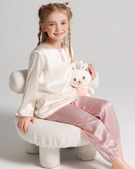 Long Sleeve Silk Pajama Set For Kids