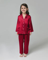 Classic Long Sleeve Kids Silk Pajama Set - DAISYSILK UK