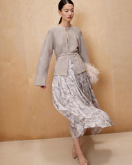 Marble Print Silk Maxi Skirt