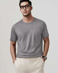 Men's Relaxed Fit Silk Jersey, Grey