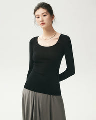 100% Merino Wool Wide Neck Sweater