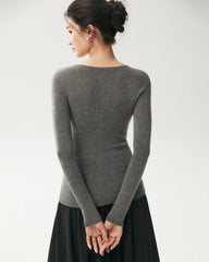 100% Merino Wool Wide Neck Sweater