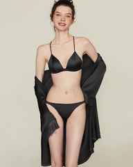 Silk Front Closure Wireless Bra and Panty Set