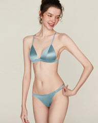 Silk Front Closure Wireless Bra and Panty Set
