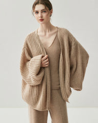 Oversized Silk Cashmere Open Front Cardigan