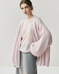 Oversized Silk Cashmere Open Front Cardigan
