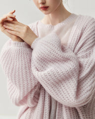 Oversized Silk Cashmere Open Front Cardigan