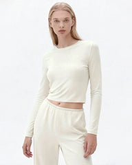 Silk Blend Jersey Long Sleeve Pajama Set