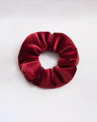 3.5 CM Silk Velvet Hair Scrunchie Band, Red