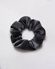 3.5 CM Silk Velvet Hair Scrunchie Band, Dark Grey