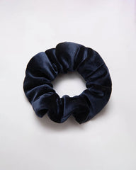 3.5 CM Silk Velvet Hair Scrunchie Band, Navy