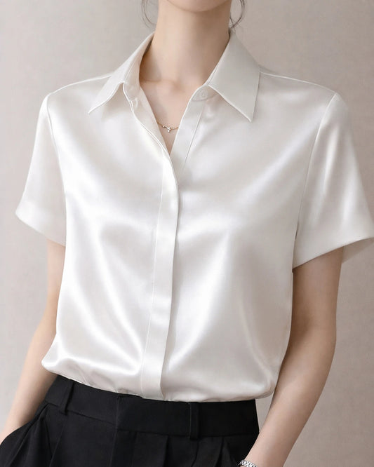 Classic Concealed Silk Shirt