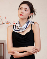 Nautical Print 100% Silk Scarf