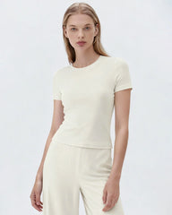 Silk Blend Jersey Short Sleeve Pajama Set