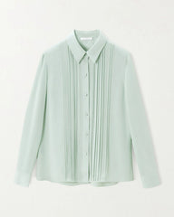 30 Momme Silk Pleated Long Sleeve Blouse