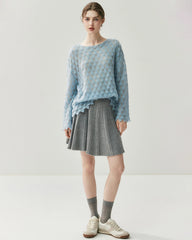 Breathable Silk Cashmere Crew Neck Pullover Sweater