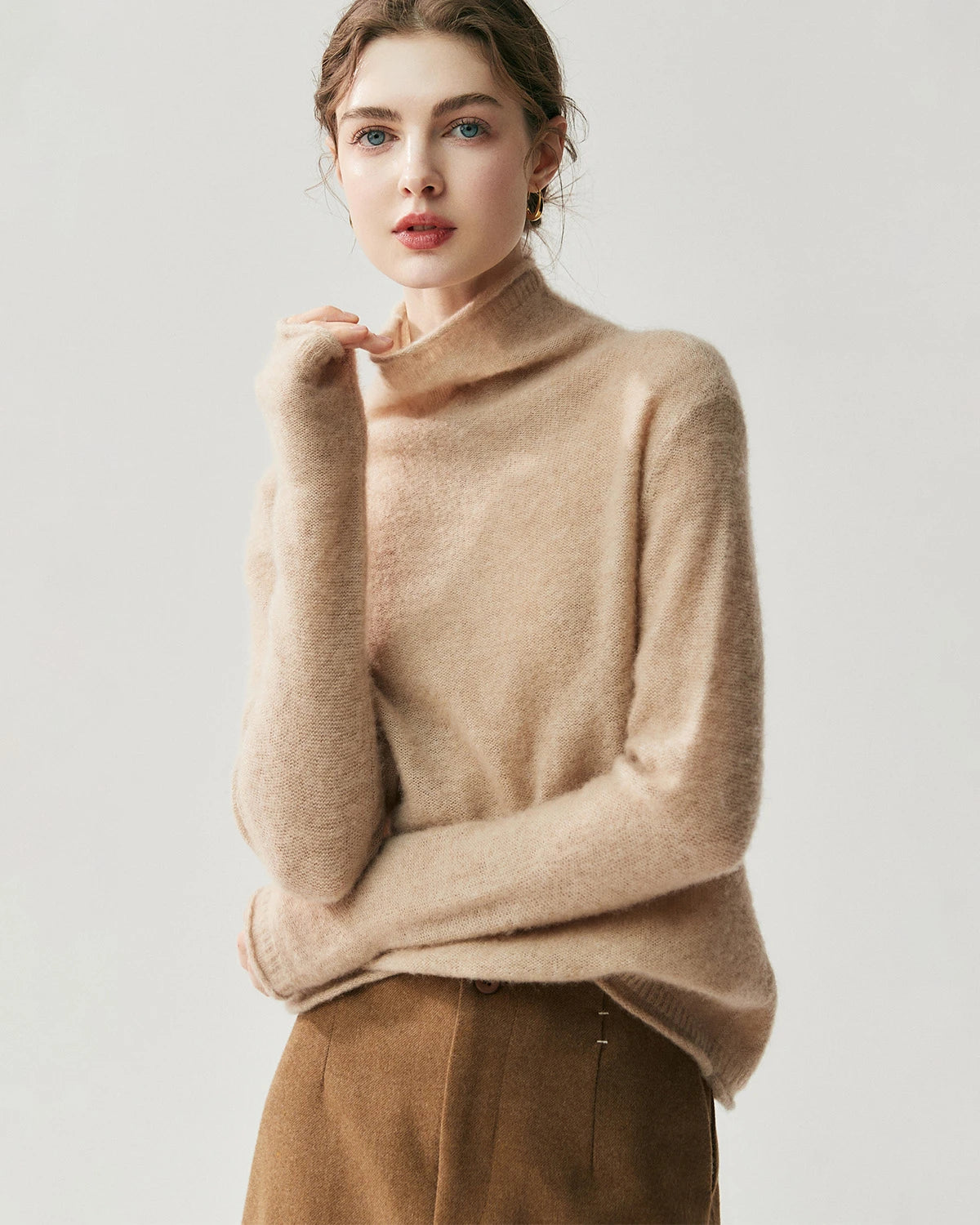 Silk-Cashmere Long Sleeve Turtleneck Sweater - DAISYSILK UK