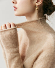 Silk-Cashmere Long Sleeve Turtleneck Sweater