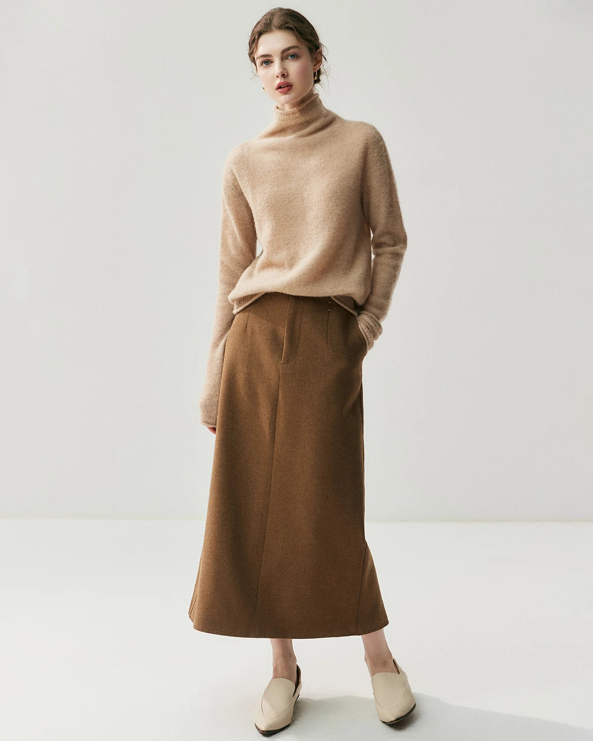 Silk-Cashmere Long Sleeve Turtleneck Sweater - DAISYSILK UK