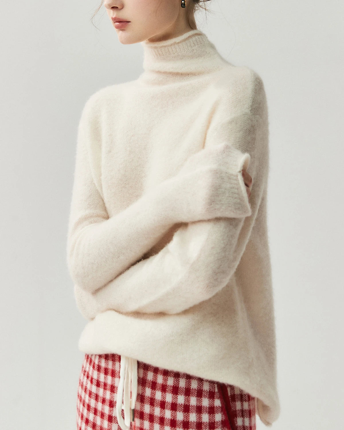 Silk-Cashmere Long Sleeve Turtleneck Sweater - DAISYSILK UK