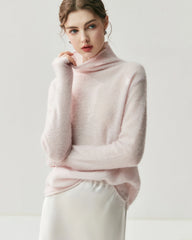 Silk-Cashmere Long Sleeve Turtleneck Sweater