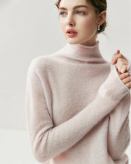 Silk-Cashmere Long Sleeve Turtleneck Sweater