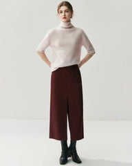 Silk-Cashmere Short Sleeve Turtleneck Sweater