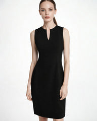 40 Momme Sleeveless Silk Knee Length Work Dress