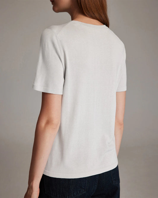 Women's Short Sleeve Silk Jersey, White