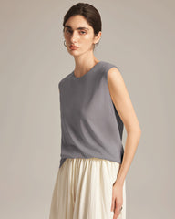 Sleeveless Silk Jersey, Grey