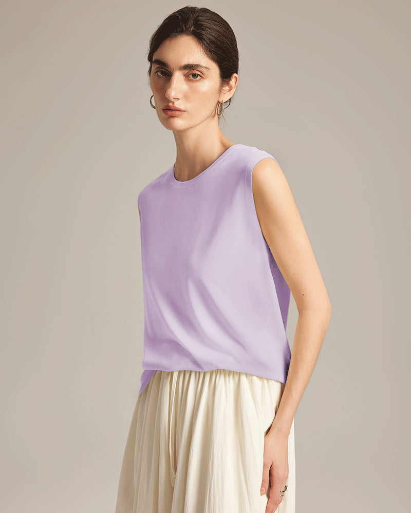Sleeveless Silk Jersey, Lilac