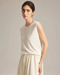 Sleeveless Silk Jersey, White